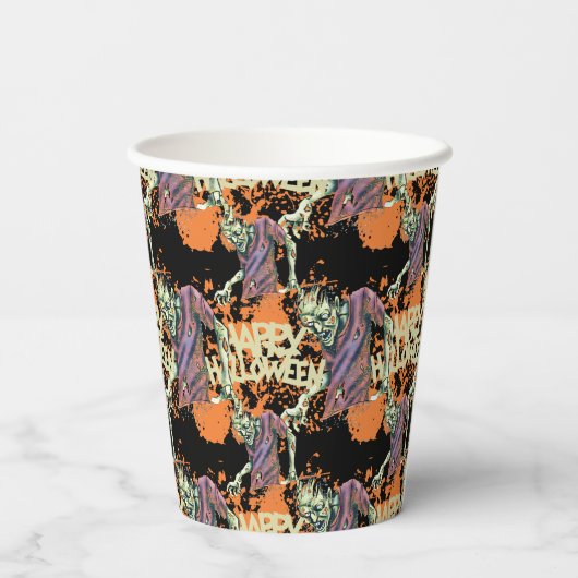 Gobelets En Papier Déplaisant Zombies Éffrayant Halloween (Verso)