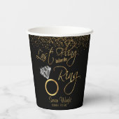 Gobelets En Papier Dernier Fling avant la ceinture Bachelorette - Or (Verso)