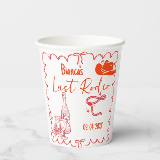 Gobelets En Papier Dernier Rodeo Nashville Bachelorette Week-end (Verso)