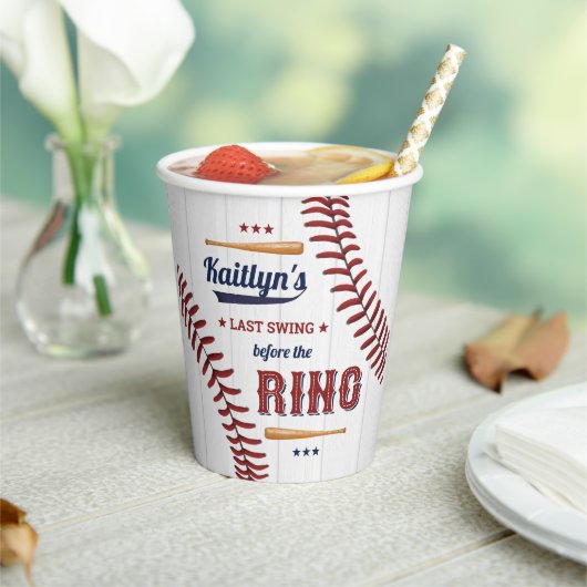 Gobelets En Papier Dernier Swing avant l'anneau ! Enterrement de vie  (Insitu)