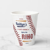 Gobelets En Papier Dernier Swing avant l'anneau ! Enterrement de vie  (Recto)