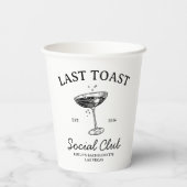Gobelets En Papier Dernier toast Social Club Bachelorette Party Merch (Verso)