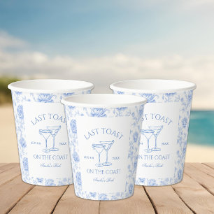 Gobelets En Papier Dernier toast sur la côte Floral Bachelorette