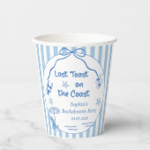 Gobelets En Papier Dernier Toast Sur La Côte Week-end de Bachelorette (Recto)