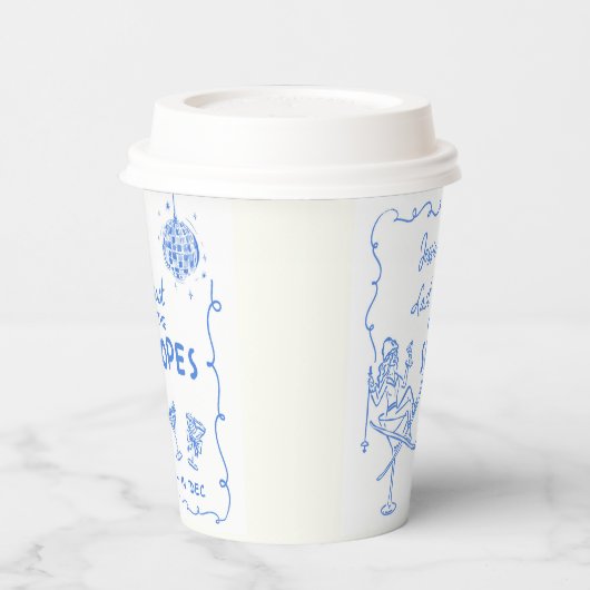 Gobelets En Papier Dernier Toast Sur Les Pistes Week-end Enterrement  (Gauche)