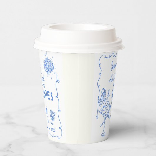 Gobelets En Papier Dernier Toast Sur Les Pistes Week-end Enterrement  (Droite)