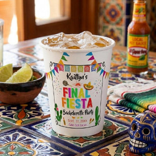Gobelets En Papier Dernière Fête Mexicaine de Bachelorette Party