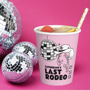 Gobelets En Papier Dernière soirée de bachelorette Rodeo Disco
