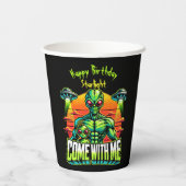 Gobelets En Papier Des Aliens amicaux explorent les aventures cosmiqu (Verso)