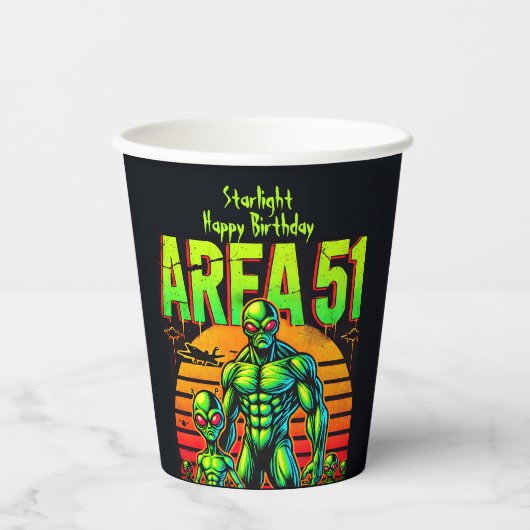 Gobelets En Papier Des OVNI lumineux se détachent sur la zone 51 (Recto)