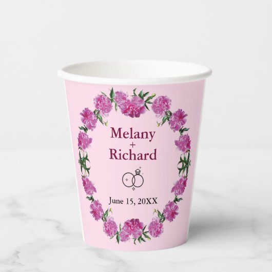 Gobelets En Papier Des pivoines. (Recto)