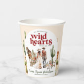 Gobelets En Papier Désert de Boho Ouest | FÊTE DES MARIÉES (Recto)