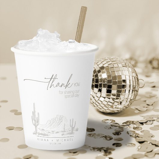 Gobelets En Papier Desert Vibes Mariage Merci Paysage ID1019