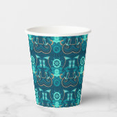 Gobelets En Papier Design bleu marine (Recto)
