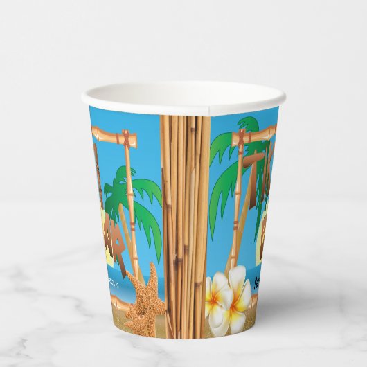 Gobelets En Papier Design de barre Tiki - Personnaliser (Droite)