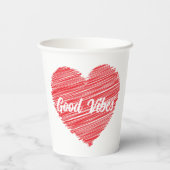 Gobelets En Papier Design de coeur en gras rouge (Verso)