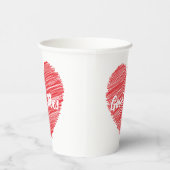 Gobelets En Papier Design de coeur en gras rouge (Droite)