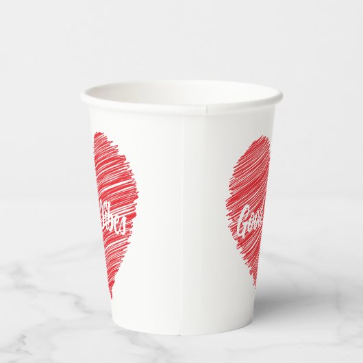 Gobelets En Papier Design de coeur en gras rouge (Droite)