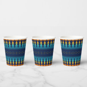 Gobelets En Papier Design de pins couchés de soleil de style sud-oue