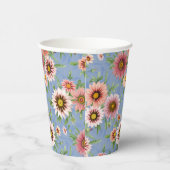 Gobelets En Papier Design floral bleu et rose (Droite)