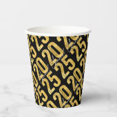 Gobelets En Papier Design Golden 2025 Soirée moderne du Nouvel An (Recto)