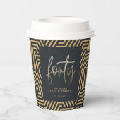 Gobelets En Papier Design moderne 40e anniversaire simple élégant scr (Verso)