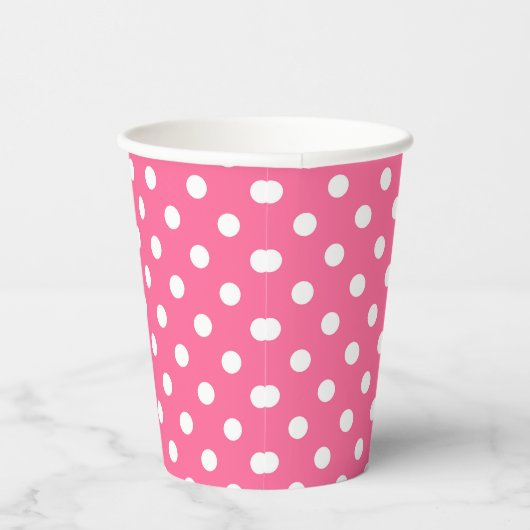 Gobelets En Papier Design Pois rose blanc (Droite)