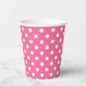 Gobelets En Papier Design Pois rose blanc (Recto)