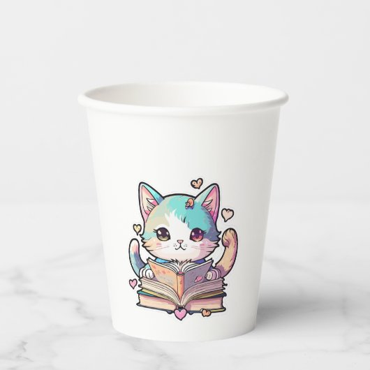 Gobelets En Papier design pour chat mignon (Recto)