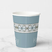 Gobelets En Papier Designer Washed Blue Floral (Droite)