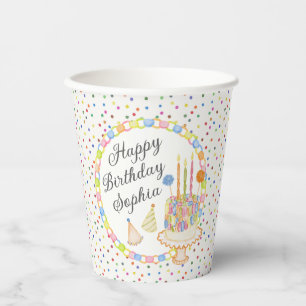 Gobelets En Papier Dessert d'anniversaire Confetti Party