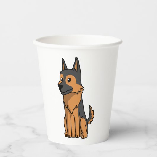 Gobelets En Papier Dessin animé de German Shepherd (Recto)