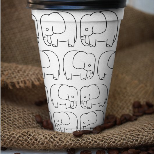 Gobelets En Papier Dessin Animé Éléphant