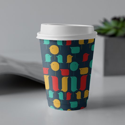 Gobelets En Papier Dessin Animé Oiseau