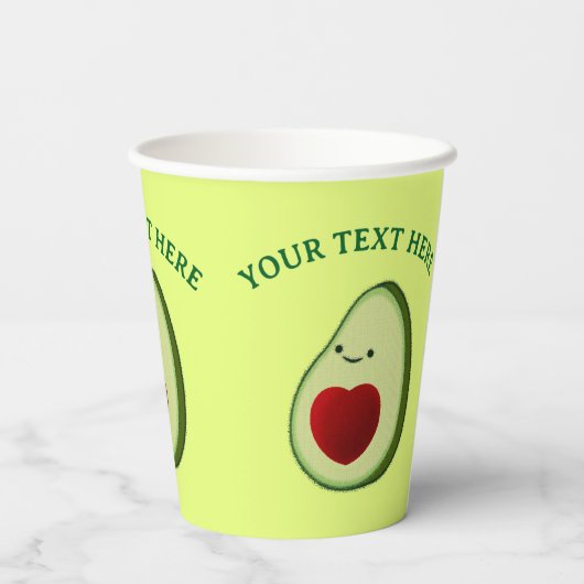 Gobelets En Papier Dessin Avocado mignon (Verso)