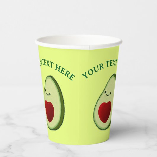 Gobelets En Papier Dessin Avocado mignon (Droite)