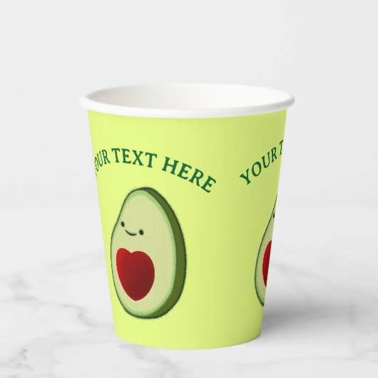 Gobelets En Papier Dessin Avocado mignon (Recto)