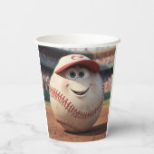 Gobelets En Papier Dessin de baseball (Verso)