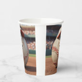 Gobelets En Papier Dessin de baseball (Gauche)