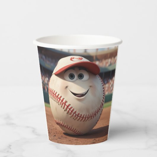 Gobelets En Papier Dessin de baseball (Recto)