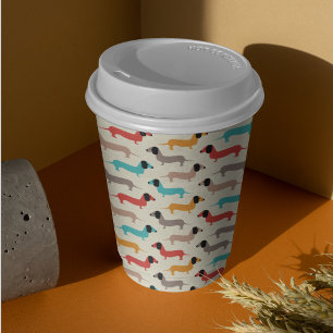 Gobelets En Papier Dessin de chien multicolore