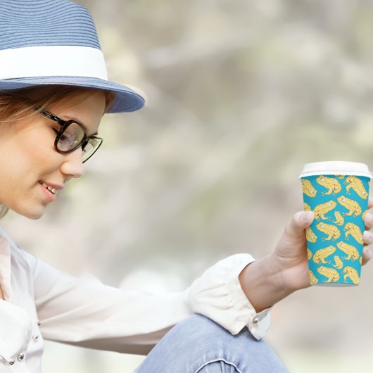 Gobelets En Papier Dessin de grenouille jaune