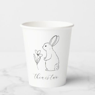 Gobelets En Papier Dessin de ligne de lapin