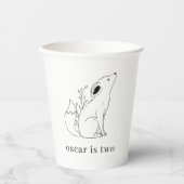 Gobelets En Papier Dessin de ligne Fox (Recto)