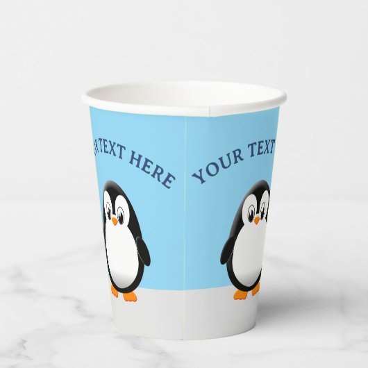 Gobelets En Papier Dessin de pingouin gras (Droite)