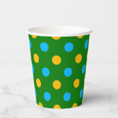 Gobelets En Papier Dessin de pois noir jaune vert (Verso)