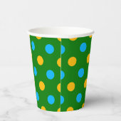 Gobelets En Papier Dessin de pois noir jaune vert (Droite)
