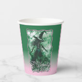 Gobelets En Papier Dessin de sorcière verte de bon temps Anniversaire (Recto)
