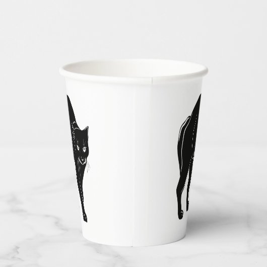 Gobelets En Papier Dessin en silhouette de chat noir à rallonge d'Hal (Droite)