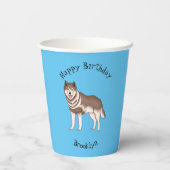 Gobelets En Papier dessin humoristique sibérien husky (Verso)